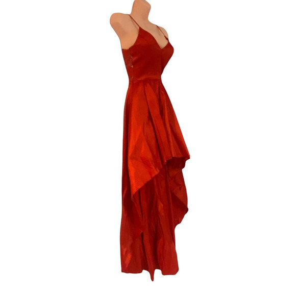 B. Darlin Taffeta Lace High Low Red Cocktail Party Formal Dress Evening Gown - Picture 4 of 15